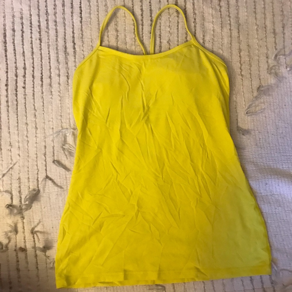 Yellow Lululemon Racerback Work Out Tank